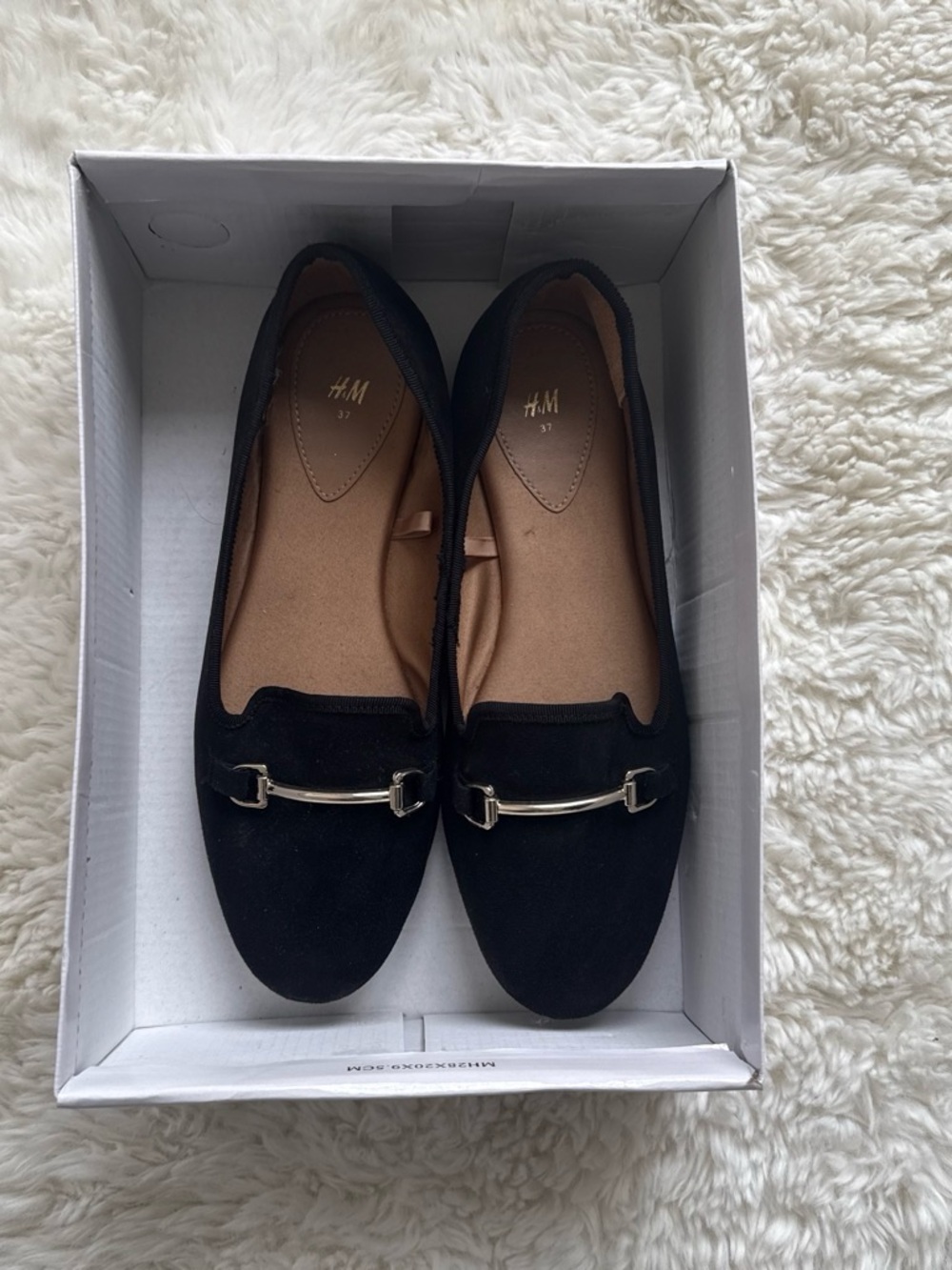 H&M Black Loafers with Gold Metal Bit